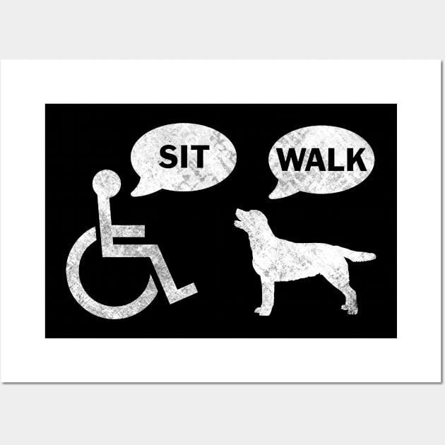 Funny Wheelchair Humor Dog Sit Walk Wall Art by Visual Vibes